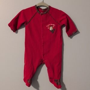 Little Me Red Holiday Footie